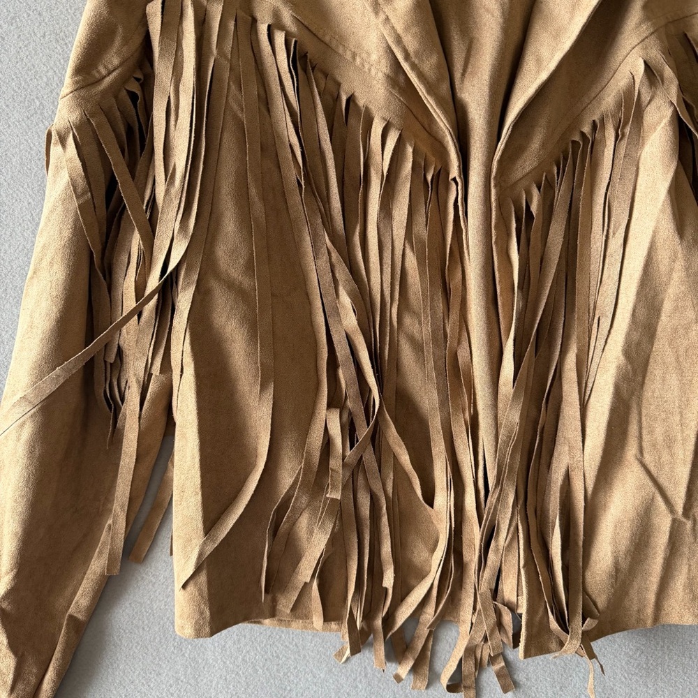 Women's Long Sleeve Western Style Faux Suede Fringe Jacket Size XL #260732 - Picture 2 of 7
